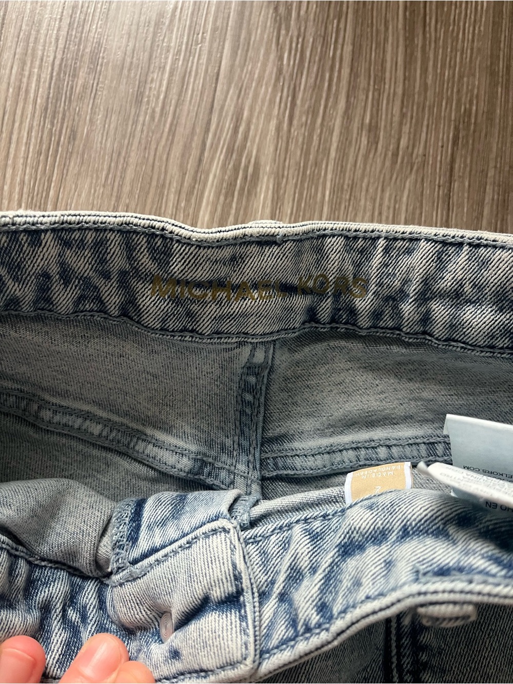 Michael Kors Light Wash Denim Cargo Pants - Light Blue - Picture 3 of 8